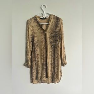 Zara 100% silk animal print tunic